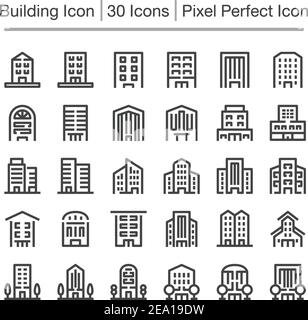 building line icon,editable stroke,pixel perfect icon Stock Vector