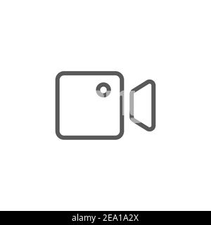 Movie film camera  icon, color, line, outline vector sign, linear style pictogram isolated on white. Symbol, logo illustration Stock Vector