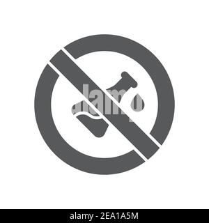 No chemical additives icon, color, line, outline vector sign, linear style pictogram isolated on white. Symbol, logo illustration Stock Vector