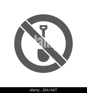 No digging icon, color, line, outline vector sign, linear style pictogram isolated on white. Symbol, logo illustration Stock Vector