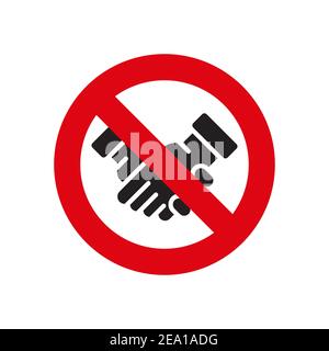 No handshake icon, color, line, outline vector sign, linear style pictogram isolated on white. Symbol, logo illustration Stock Vector