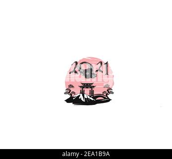 Chinese new year 2021 year of the ox Stock Vector