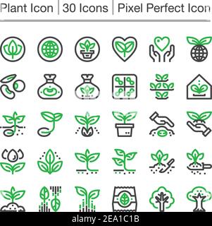 plant line icon,editable stroke,pixel perfect icon Stock Vector