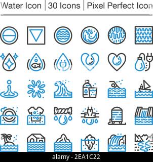 water line icon,editable stroke,pixel perfect icon Stock Vector