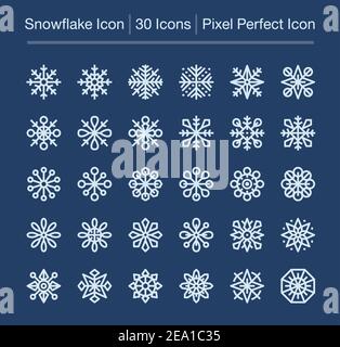 snowflake line icon,editable stroke,pixel perfect icon Stock Vector
