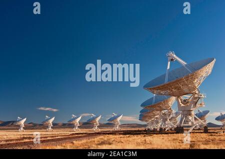 Antennas of Very Large Array Radio Telescope (VLA), a radio astronomy observatory located on Plains of San Agustin, near Datil, New Mexico, USA Stock Photo
