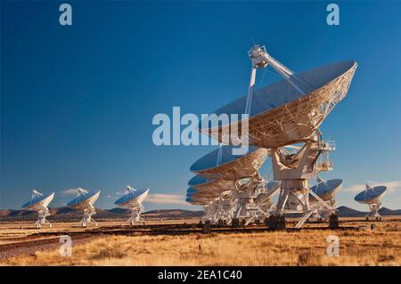 Antennas of Very Large Array Radio Telescope (VLA), a radio astronomy observatory located on Plains of San Agustin, near Datil, New Mexico, USA Stock Photo