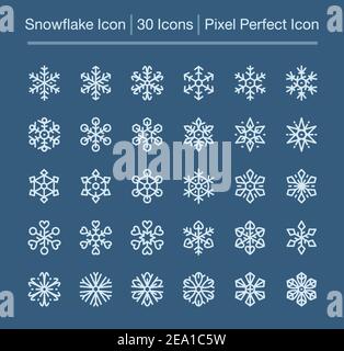 snowflake line icon,editable stroke,pixel perfect icon Stock Vector