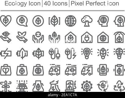ecology line icon,editable stroke,pixel perfect icon Stock Vector
