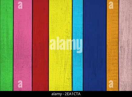Multi-colored wood planks background Stock Photo