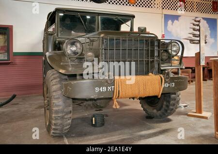 Dodge M37 3/4 Ton Truck, Great Hall at Texas Military Forces Museum at Camp Mabry in Austin, Texas, USA Stock Photo
