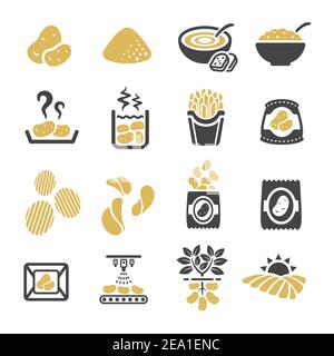potato icon set,vector and illustration Stock Vector