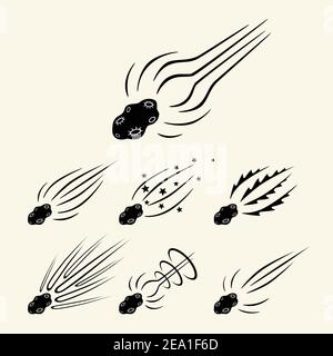 meteorand shooting tar,vector and illustration Stock Vector