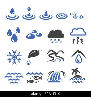 water with natural icon Stock Vector