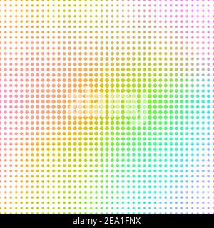 Abstract fashion polka dots background. White seamless pattern with color textured circles. Template design for invitation, poster, card, flyer Stock Vector
