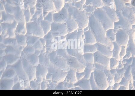 An abstract white background formed by geothermal waters. Stock Photo
