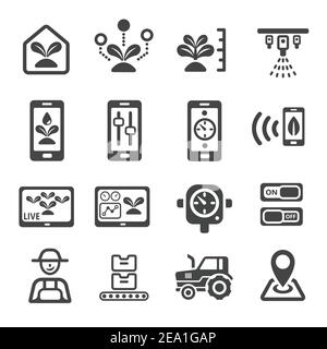 smart farm icon Stock Vector