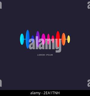 Pulsing sound logo. Sound wave. Abstract icon of transformation. Vector Stock Vector