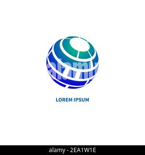 Networking logo. Communications or telecommunications icon. 3D abstract geometric sphere isolated. Vector illustration Stock Vector