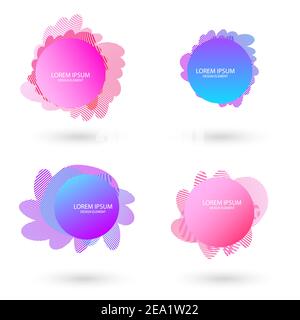 Fluid frame isolated on white background. Abstract liquid shape, colorful elements, gradient waves with geometric lines. Vector flat design for Stock Vector