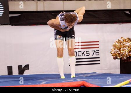 Armand Duplantis of Sweden celebrates during the Perche Elite Tour Rouen 2021, Pole Vault event on February 6, 2021 at Kindare / LM Stock Photo