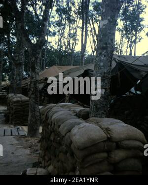 USA Vietnam-Krieg / Vietnam War - Base Camp Dau Tieng Stock Photo