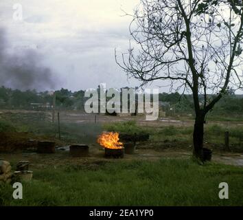 USA Vietnam-Krieg / Vietnam War - Base Camp Dau Tieng Stock Photo