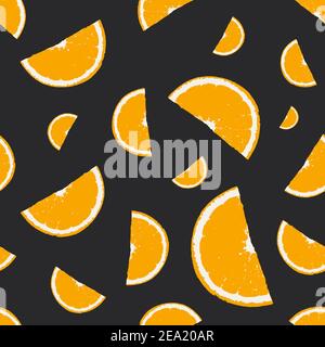 vector cut orange pattern on black background Stock Vector