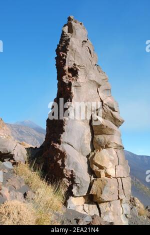 lone rock formation in Etna National Park, Sicily Stock Photo