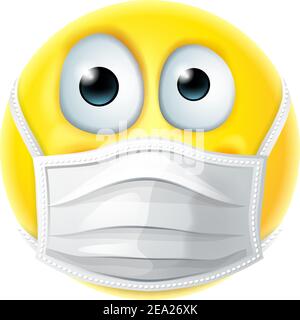 Emoticon Emoji PPE Medical Mask Face Icon Stock Vector