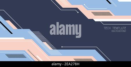 Abstract template vector of header minimal design tech artwork. Overlapping with element geometric style with lines background. Stock Vector