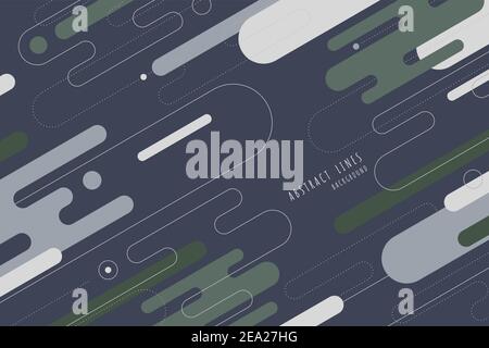 Abstract rounded lines elements pattern design of colors style template. Overlapping geometric element style of business background. Stock Vector