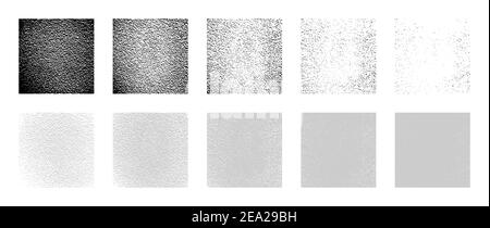 A set of overlay textures of a stucco wall effect. Vector collection grunge stamps with different degrees of shading. Stock Vector