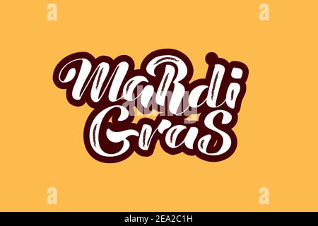 lettering for Mardi Gras holiday greeting card Stock Vector