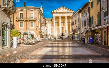 Bardolino on Garda lake. Street of the famous picturesque Village. The town is a popular holiday destination. Bardolino, Verona province, Italy Stock Photo