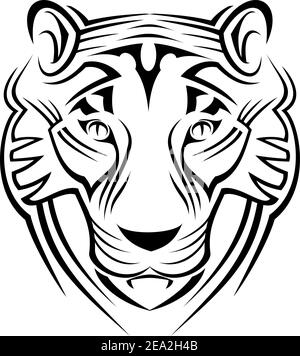Tiger sign isolated on white as a symbol of wildlife Stock Vector