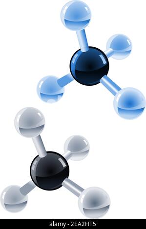 Molecule design in two colors for science concept Stock Vector