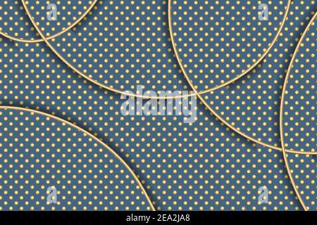 Blue vector abstract pattern with golden circles. Template design for business. Dotted background with colored spheres. Geometric points minimalistic Stock Vector