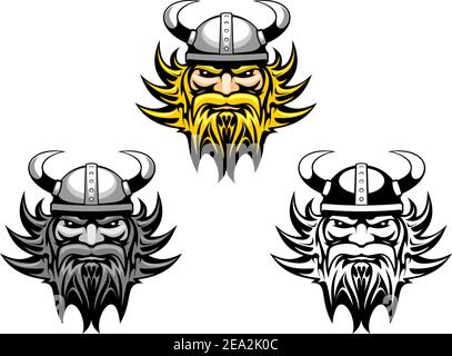 Ancient angry viking warrior as a mascot or tattoo Stock Vector