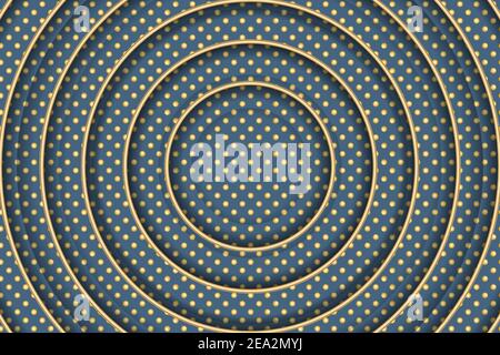 Blue vector abstract pattern with golden circles. Template design for business. Dotted background with colored spheres. Geometric points minimalistic Stock Vector