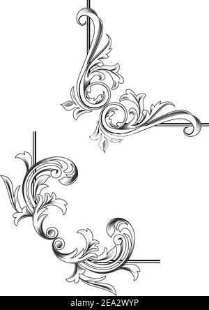 Swirl elements and monograms for design and decorate Stock Vector