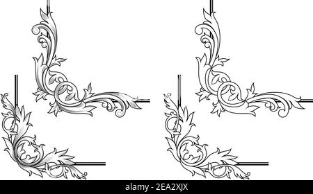 Swirl elements and monograms for design and decorate Stock Vector