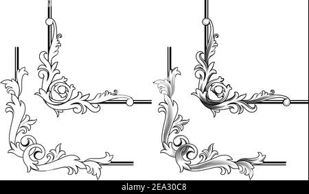 Swirl elements and monograms for design and decorate Stock Vector