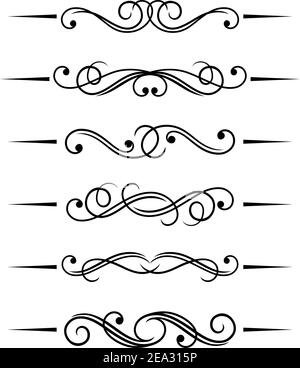 Swirl elements and monograms for design and decorate Stock Vector