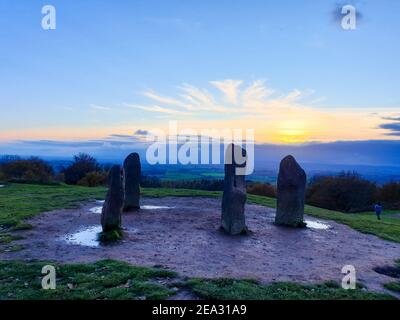 The Four Stones at Clent Hills in Autumn, National Trust countryside, Worcestershire, England Stock Photo