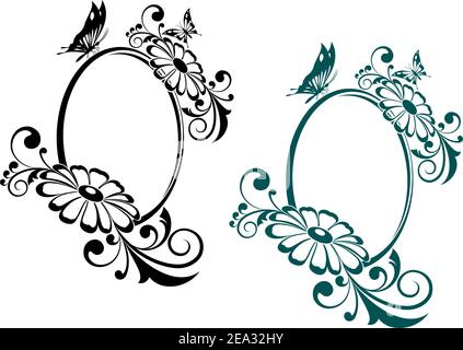 Antique vintage frames isolated on white for design Stock Vector