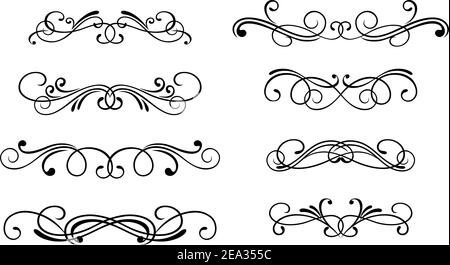 Swirl elements and monograms for design and decorate Stock Vector