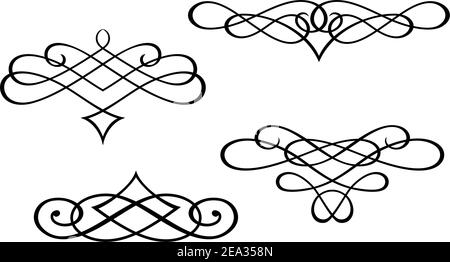 Swirl elements and monograms for design and decorate Stock Vector