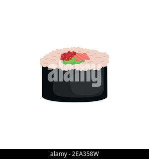 Sushi rolls. Vector illustration in a flat style on a white background. Stock Vector