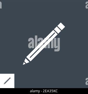 Pencil related vector glyph icon. Stock Vector